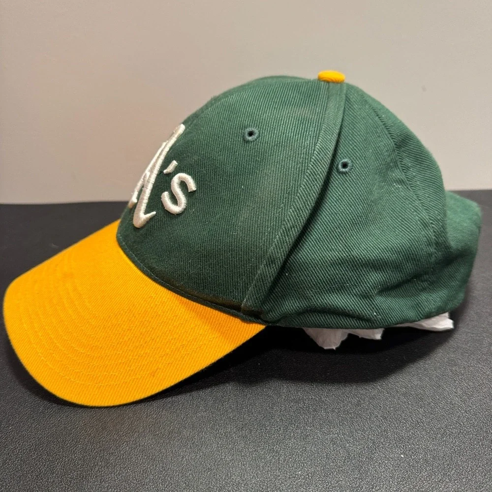 Vintage Oakland A's Hat Cap Green Gold Strap Back Twins Enterprise MLB Baseball